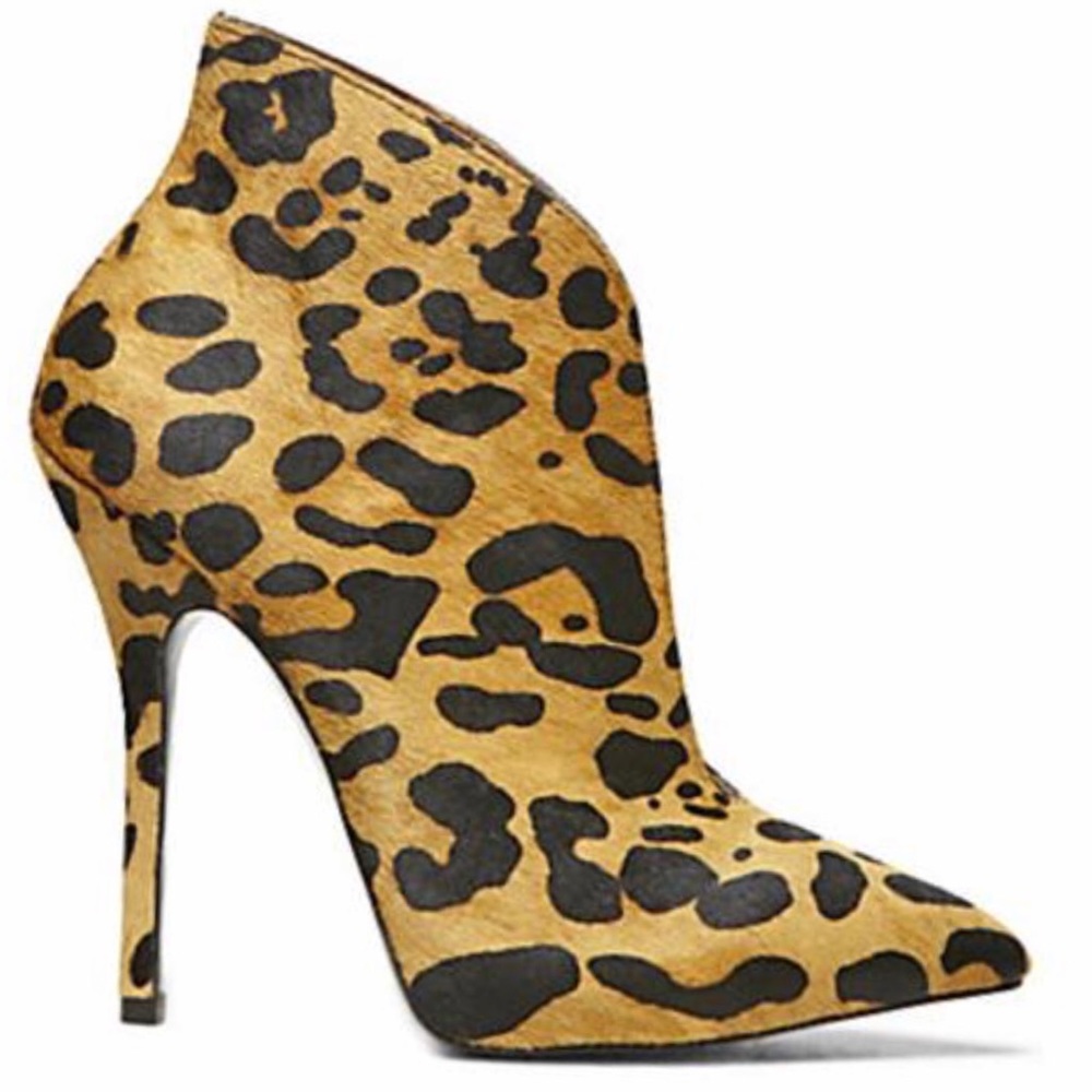 Steve Madden Leopard pointy toe boots.
